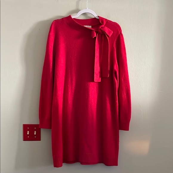Loft long sleeve Red Bow-Tie sweater Dress - Picture 1 of 5